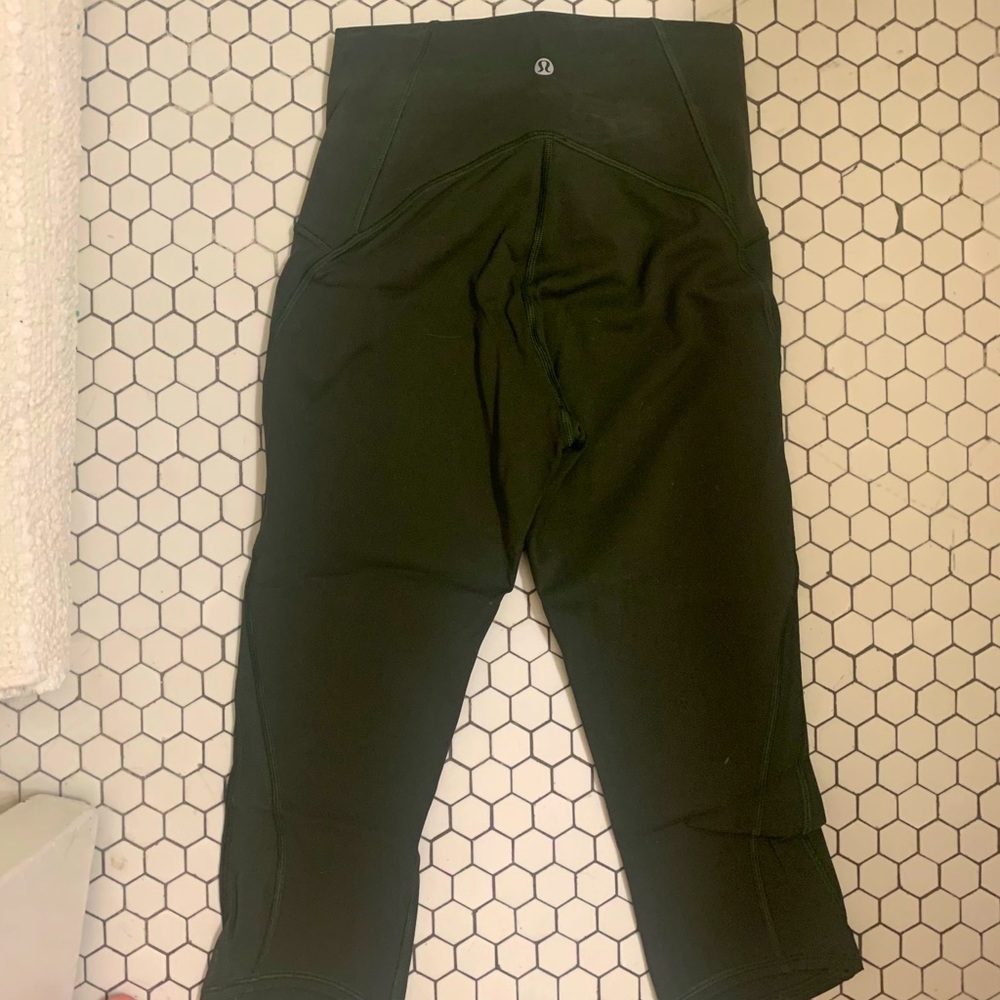Lululemon Train Times Crop — Dark Olive Green